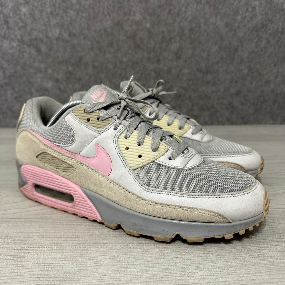 Nike Air Max 90 Vast Grey Pink String CW7483-001 Mens Size 12 Shoes Sneakers